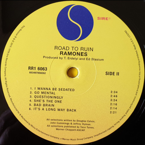 Ramones - Road To Ruin (2019) [1LP] 180g