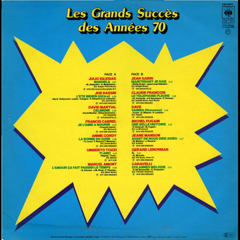 Various - Les Grands Succès Des Années 70 (1982) [1LP]