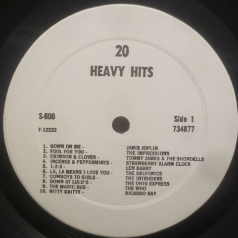 Various - 20 Heavy Hits (1970) [1LP]