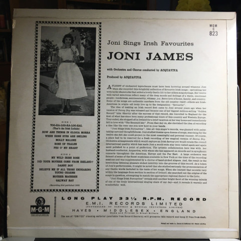 Joni James - Irish Favorites (1960) [1LP]