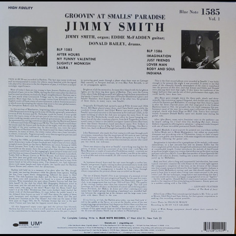 Jimmy Smith - Groovin' At Smalls' Paradise (Volume 1) (2019) [1LP] 180g