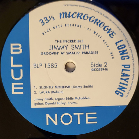 Jimmy Smith - Groovin' At Smalls' Paradise (Volume 1) (2019) [1LP] 180g