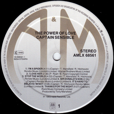 Captain Sensible - The Power Of Love (1983) [1LP]