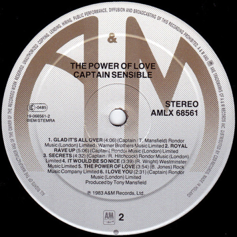 Captain Sensible - The Power Of Love (1983) [1LP]