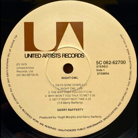 Gerry Rafferty - Night Owl (1979) [1LP]
