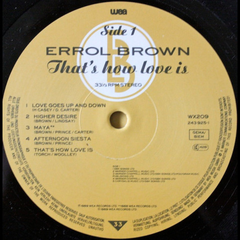 Errol Brown - That's How Love Is (1989) [1LP]