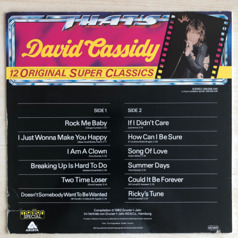 David Cassidy - That's David Cassidy (1982) [1LP]