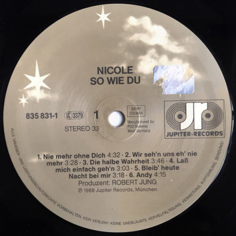 Nicole (2) - So Wie Du (1988) [1LP]