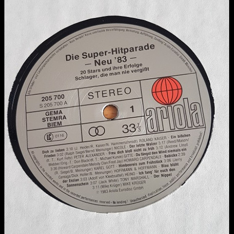 Various - Die Super-Hitparade Neu '83 (1983) [1LP]