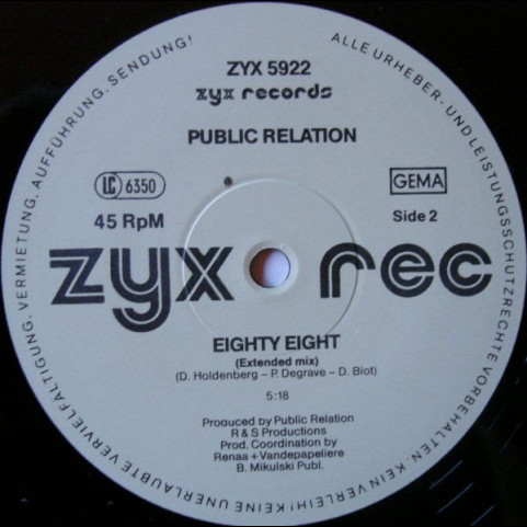 Public Relation - Eighty Eight (1988) [12"]