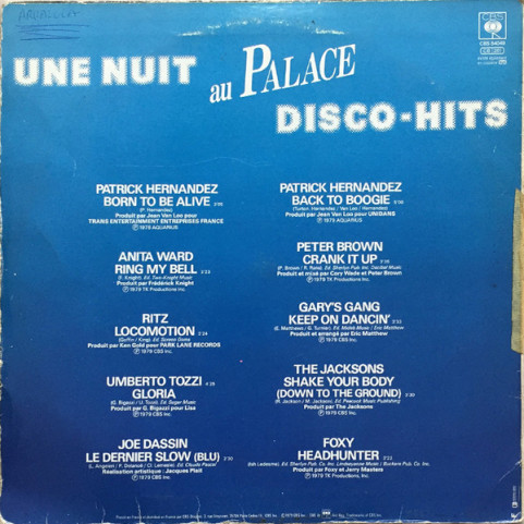 Various - Une Nuit Au Palace (1979) [1LP]
