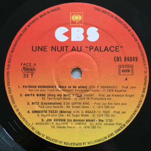 Various - Une Nuit Au Palace (1979) [1LP]