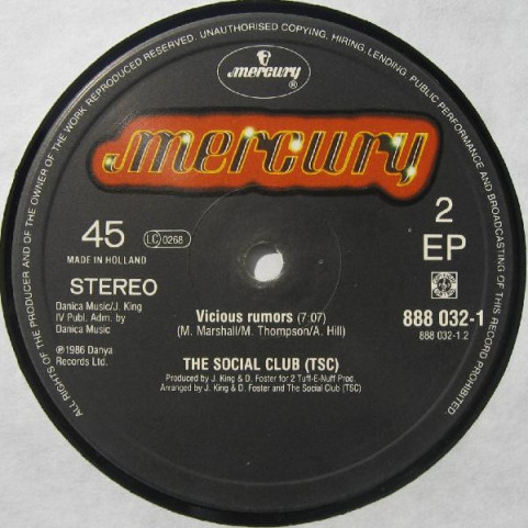 Timex Social Club - Rumors (Remix) (1986) [12"]