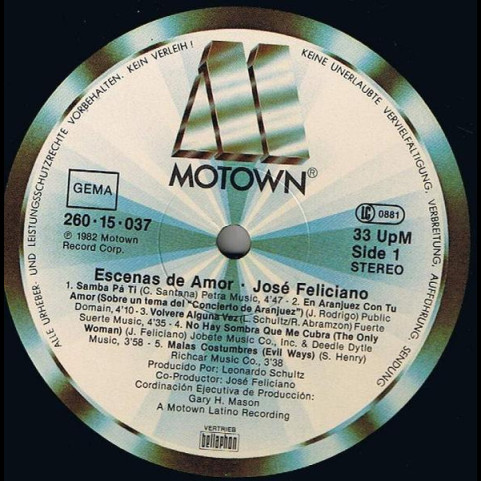 José Feliciano - Escenas De Amor = Love Scenes (1982) [1LP]