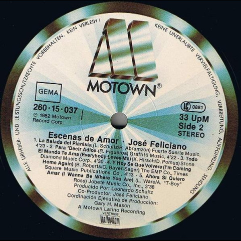 José Feliciano - Escenas De Amor = Love Scenes (1982) [1LP]