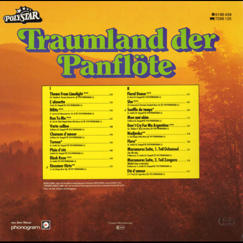 Gheorghe Zamfir - Traumland Der Panflöte - 20 Traumhafte Melodien (1979) [1LP]