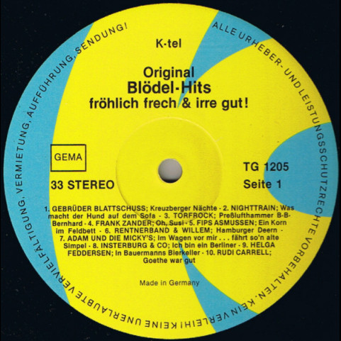 Various - Original Blödel-Hits Fröhlich Frech & Irre Gut! (1979) [1LP]