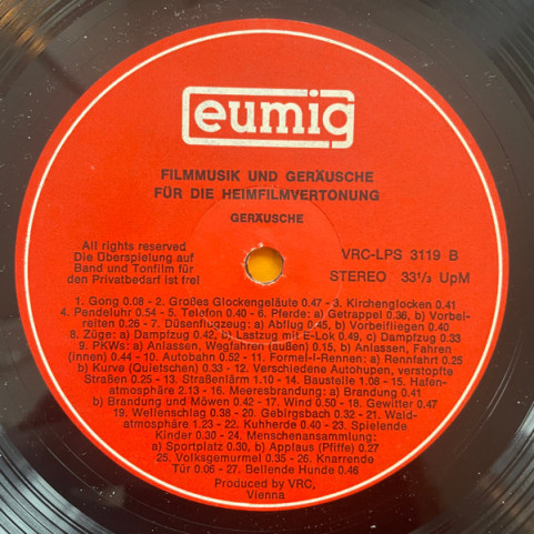 No Artist - Filmmusik Und Geräusche Für Die Heimfilmvertonung [1LP]
