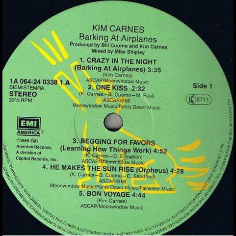 Kim Carnes - Barking At Airplanes (1985) [1LP]