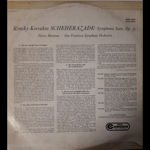 Nikolai Rimsky-Korsakov, Pierre Monteux, San Francisco Symphony - Scheherazade (1958) [1LP]