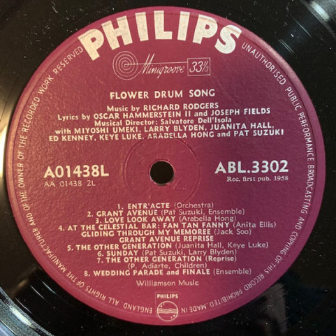 Rodgers & Hammerstein, Joseph Fields - Flower Drum Song (1958) [1LP]