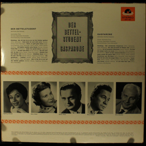 Ingeborg Hallstein, Herta Talmar, Sándor Kónya, Willy Schneider, Willy Hofmann, Franz Marszalek - Der Bettelstudent - Gasparone [1LP]