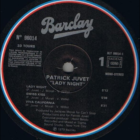 Patrick Juvet - Lady Night (1979) [1LP]