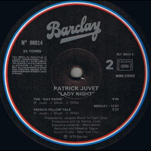 Patrick Juvet - Lady Night (1979) [1LP]