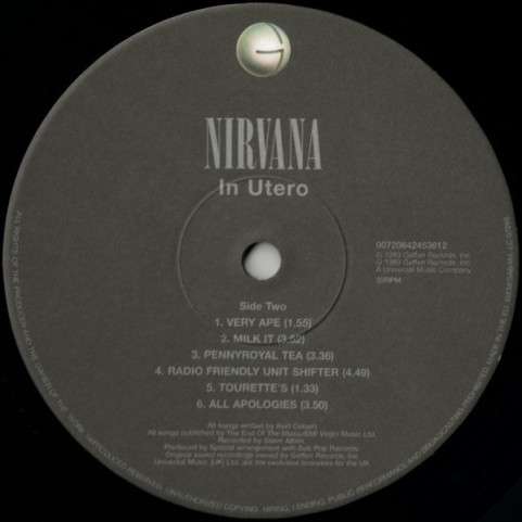 Nirvana - In Utero (2008) [1LP] 180g