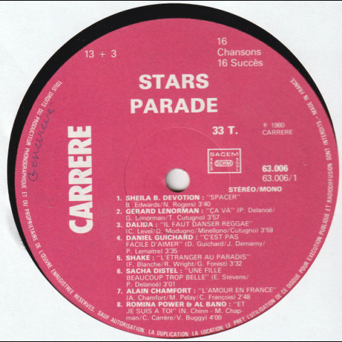 Various - 16 Chansons 16 Succès (Star Parade) (1980) [1LP]