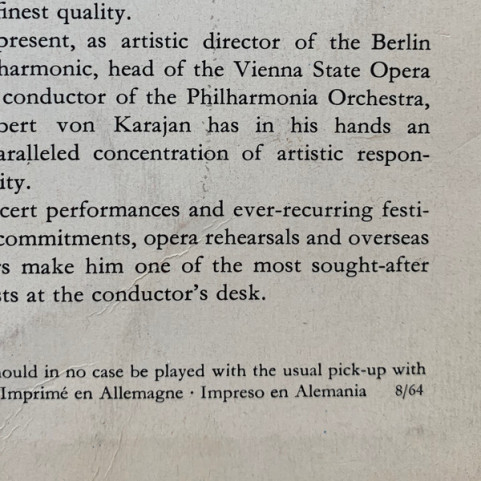 Pyotr Ilyich Tchaikovsky - Sviatoslav Richter ∙ Herbert von Karajan ∙ Wiener Symphoniker - Konzert Für Klavier Und Orchester Nr. 1 B-moll (1964) [1LP]