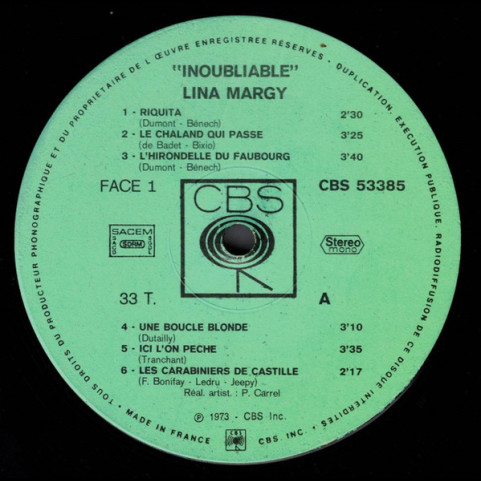 Lina Margy - Inoubliable (1973) [2LP]