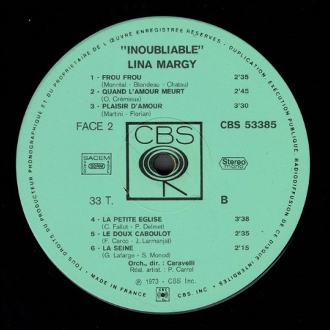 Lina Margy - Inoubliable (1973) [2LP]