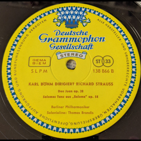Karl Böhm Dirigiert Richard Strauss – Berliner Philharmoniker - Festliches Präludium · Till Eulenspiegel · Don Juan · Salomes Tanz (1963) [1LP]