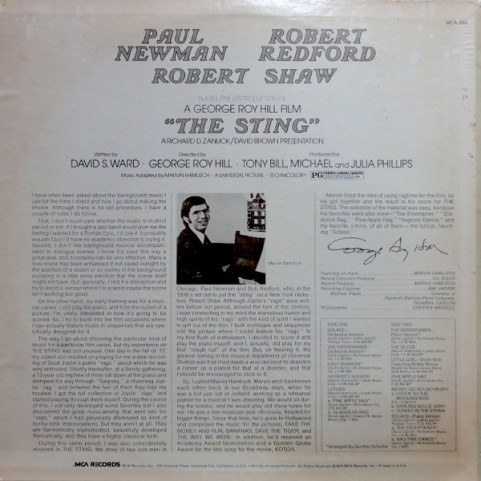 Marvin Hamlisch - The Sting (Original Motion Picture Soundtrack) (1974) [1LP]