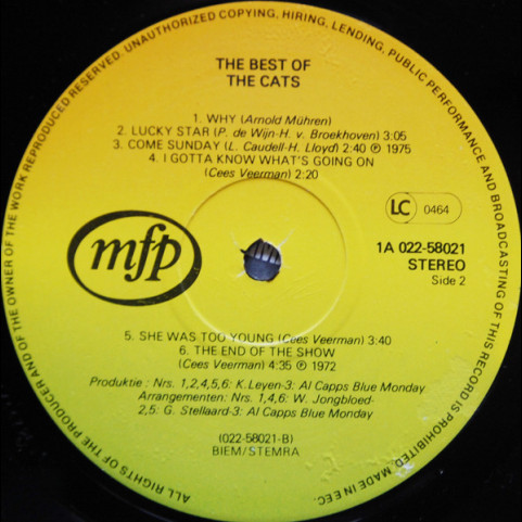 Cats, The - The Best Of The Cats (1980) [1LP]