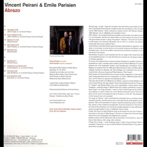 Vincent Peirani - Emile Parisien - Abrazo (2020) [1LP]