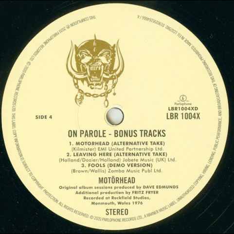 Motörhead - On Parole (2020) [1LP]