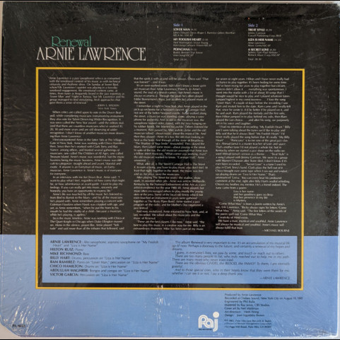 Arnie Lawrence - Renewal (1982) [1LP]