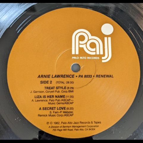 Arnie Lawrence - Renewal (1982) [1LP]