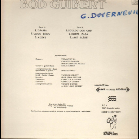 Bod Guibert - Positivement Vôtre (1986) [1LP]