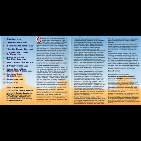 Sammy Fain, Paul Francis Webster - Calamity Jane Selected Highlights  (1995) [1CD]
