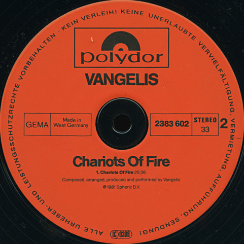 Vangelis - Chariots Of Fire (1981) [1LP]
