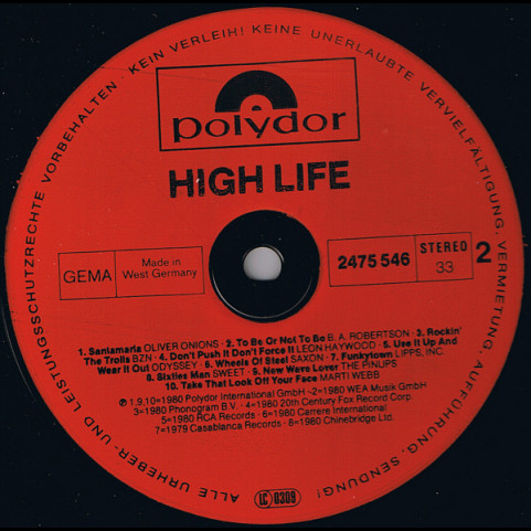 Various - High Life - 20 Original Top Hits (1980) [1LP]