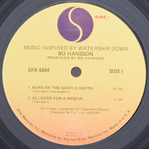 Bo Hansson - Music Inspired By Watership Down (1977) [1LP]
