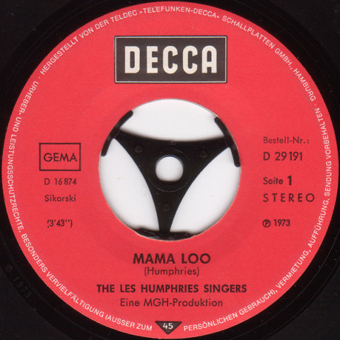 Les Humphries Singers - Mama Loo (1973) [7"]