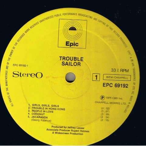 Sailor - Trouble (1975) [1LP]