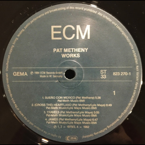 Pat Metheny - Works (1984) [1LP]