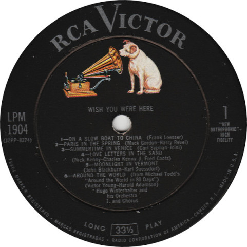 Hugo Winterhalter Orchestra - Wish You Were Here (1959) [1LP]