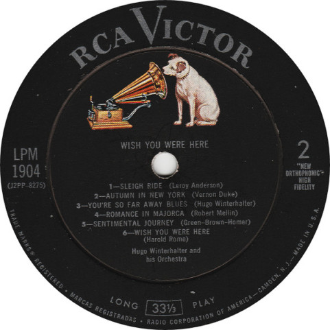 Hugo Winterhalter Orchestra - Wish You Were Here (1959) [1LP]